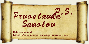 Prvoslavka Samolov vizit kartica